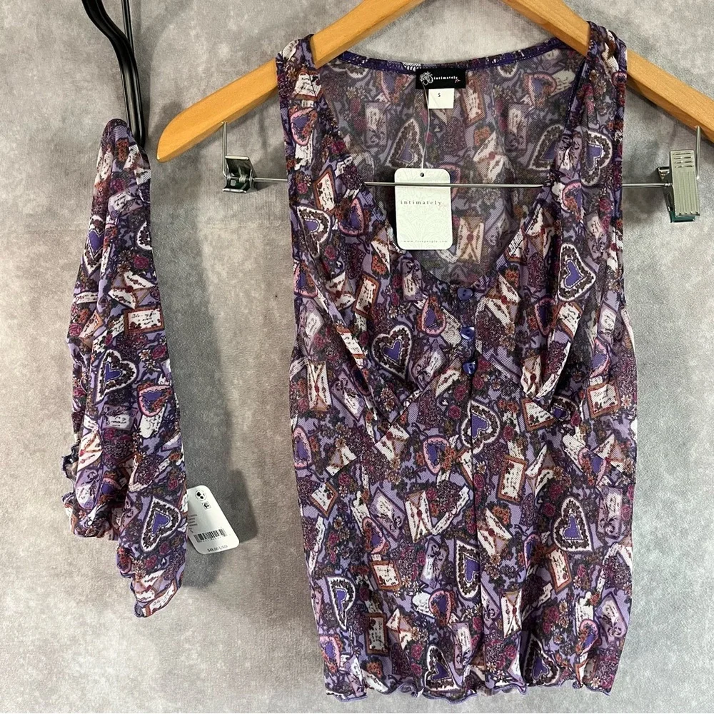 NEW‎ Intimately Free People Set Women Small Purple Only Hearts Top & Bottom $128